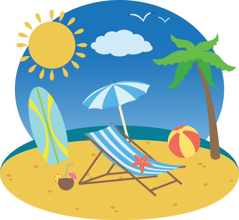 Summer at the Beach Cartoon